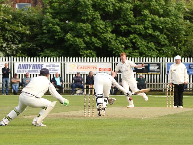 Taking evasive action from this bouncer by Seamer & Irton