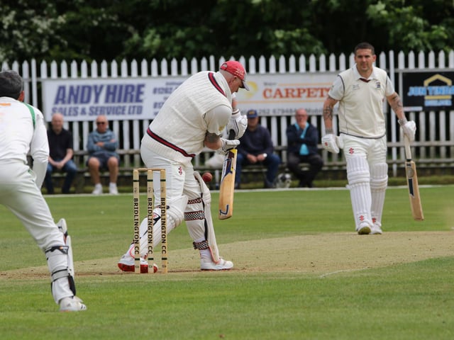Seamer & Irton 2nds in batting action at Bridlington CC 2nds