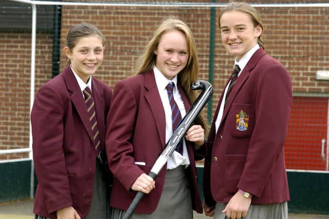 Scarborough College pupils' hockey success. Pictured, left to right, Kate Harris, Emma Barton and Camilla Braithwaite.