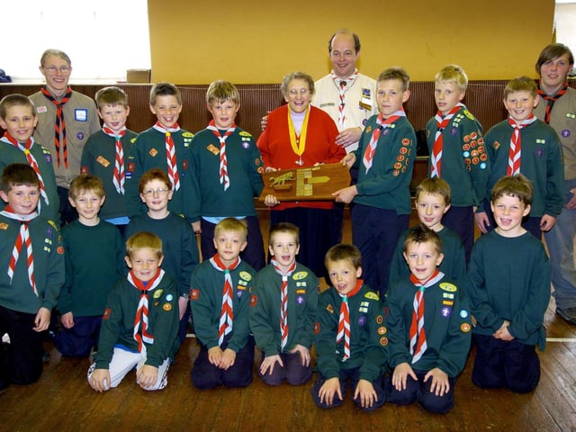 The 46th Scarborough (Westborough) Scouts awards, presented by founder Hilda Smith.