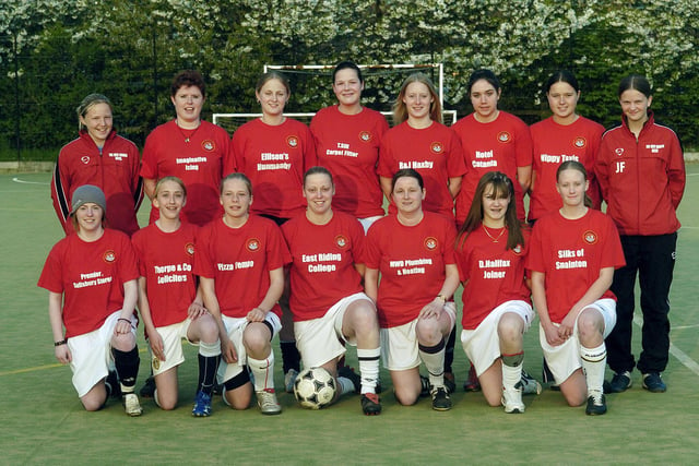 The Scarborough ladies football team line up for their squad photo.