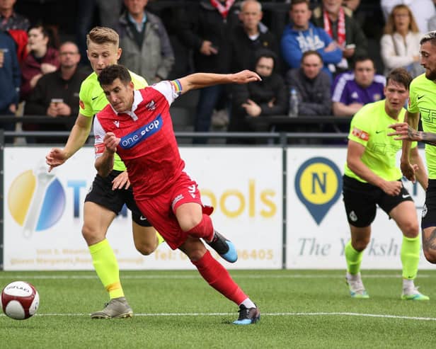 Skipper Michael Coulson in action for Scarborough Athletic against South Shields last season