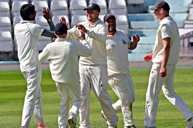 Scarborough CC 2nds celebrate a wicket in the loss at home to Yapham