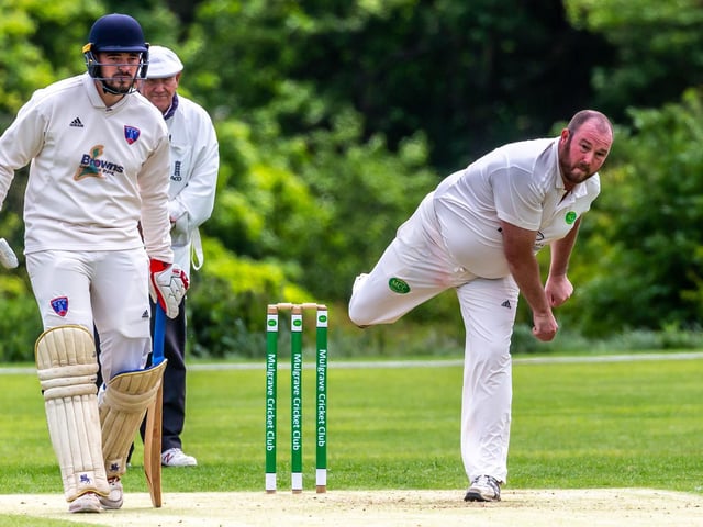 Mulgrave CC in bowling action