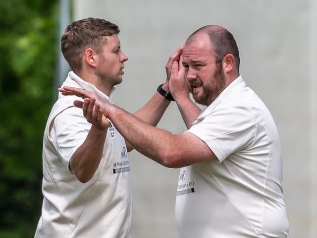 Mulgrave CC celebrate taking the wicket of Tom Sixsmith