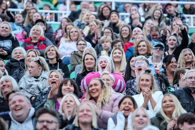 The crowd enjoying the show
