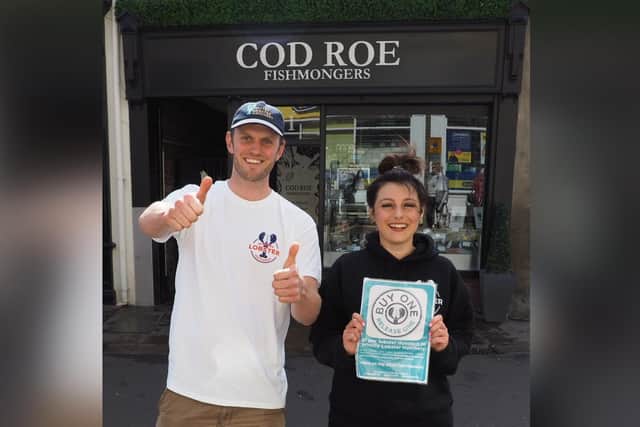 Joe Redfern, co-founder of Whitby Lobster Hatchery and Natasha Roe-Smith, managing partner at Cod Roe fishmongers in Whitby.