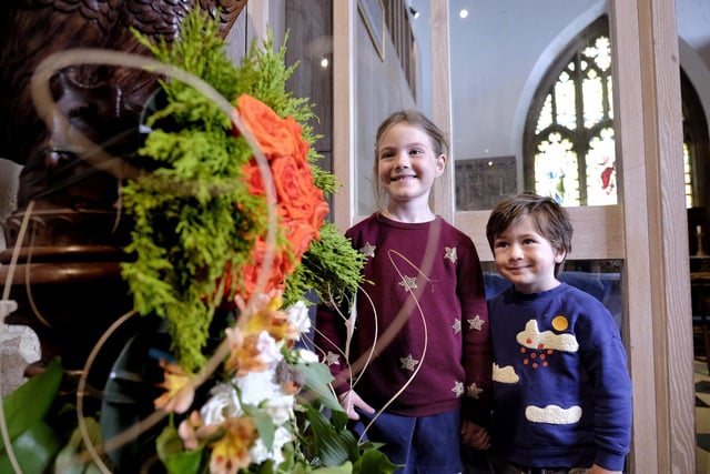 Cecily and Wilf enjoy the displays at St Mary's Church, Scarborough. Photo: Richard Ponter