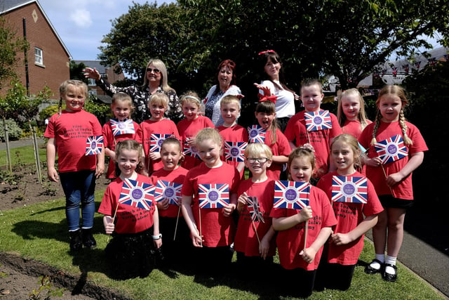 Filey Infants choir prepare to perform at the town's Jubilee opening ceremony. Photo: Richard Ponter