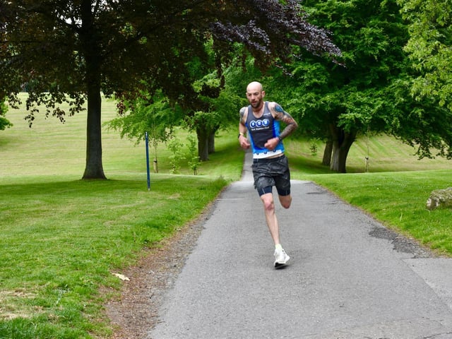 One of the early leaders at Sewerby Parkrun