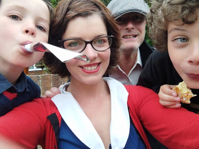 Residents of Cornelian Avenue in Scarborough have a great time celebrating the Monarch's milestone