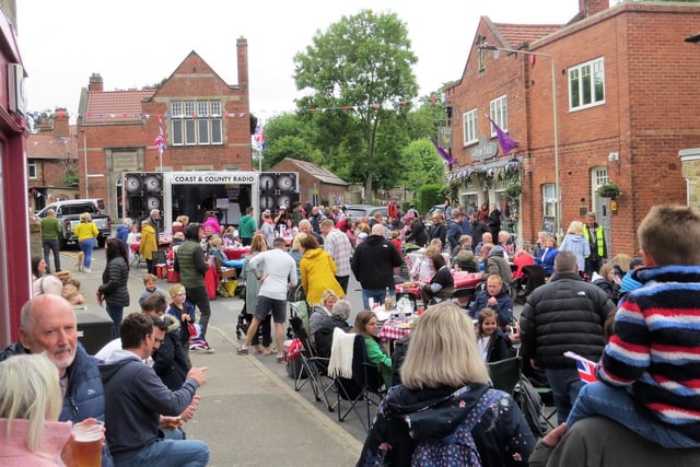 A party atmosphere descended on Scalby as residents came out to party.