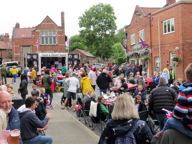 A party atmosphere descended on Scalby as residents came out to party.
