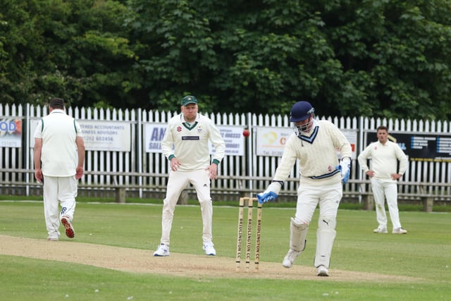 The Bridlington CC 2nds keeper looks to take the bails off