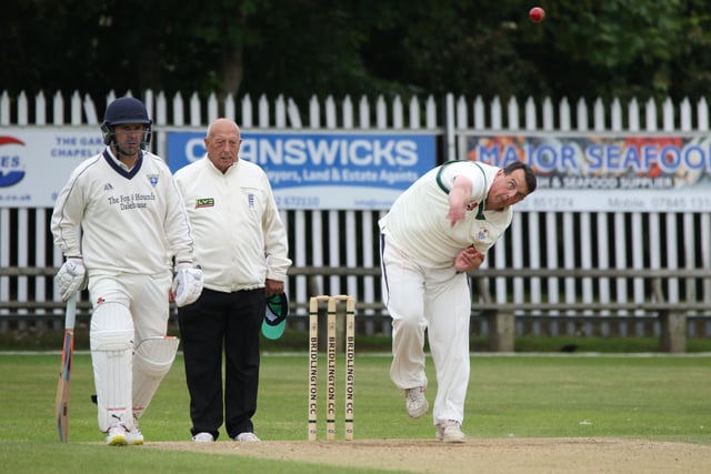 Bridlington 2nds hurl in a delivery during their home win against Staithes