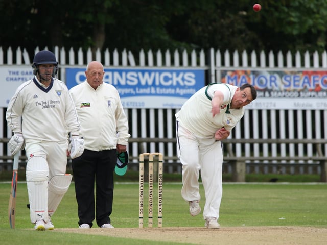Bridlington 2nds hurl in a delivery during their home win against Staithes