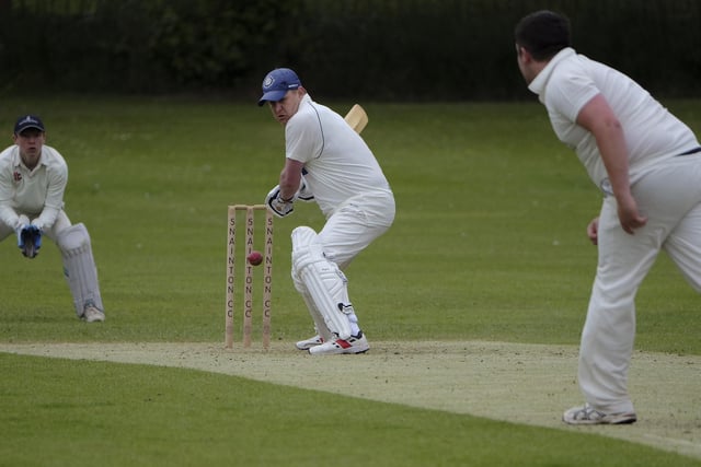 Snainton's Rich Cook in batting action at home to Settrington