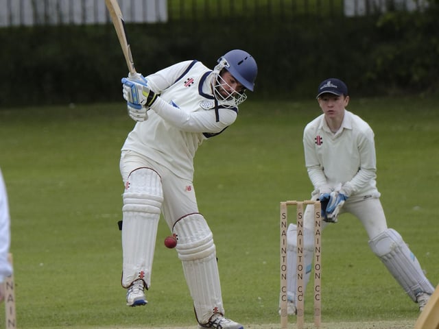Rob Holt hits out for the home side