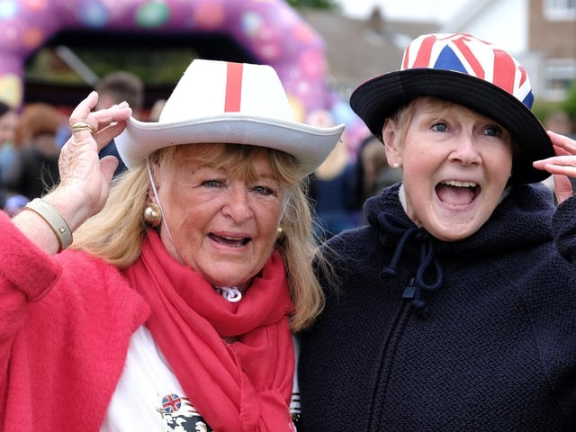Ann Golder and Lynda Nesley enjoying Cayton's Jubilee Fun Day.