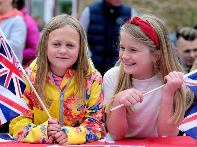 Neve and Emily having fun celebrating at Scalby.
