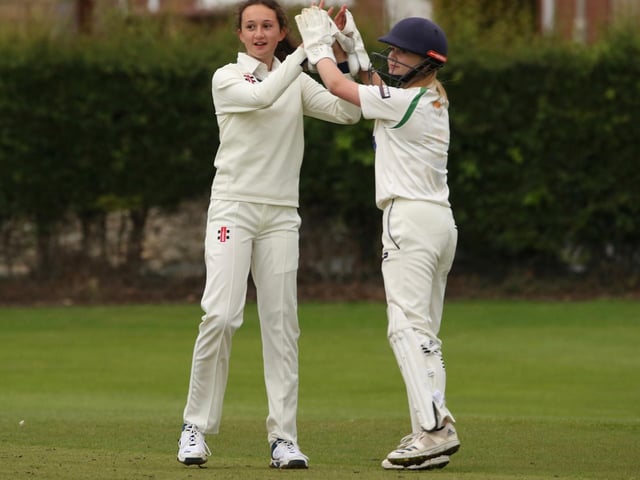 Bridlington CC celebrate taking a Pickering CC wicket