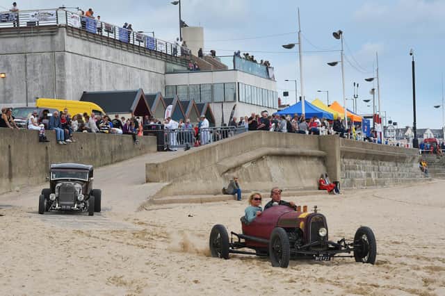 Beach-race pilots at a previous Race the Waves event in Bridlington.
