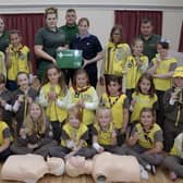Brownies pose for a picture as they learn vital skills to get their First Aid badges and certificates at Bempton Village Hall in 2015. Do you recognise any of the people in the photograph, taken by Paul Atkinson. (pa1529-4g)
