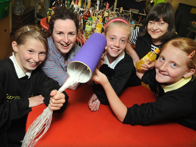 Helping out at Barrowcliff Junior School's summer fair are, from left, Diana Durrant, Hazel Senior, Jade Buckingham, Sue Thompson and Amy Maddison.
