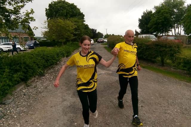 Becky Miller and Bob Eyre run the final leg of the virtual BRR relay held over the Platinum Jubilee weekend