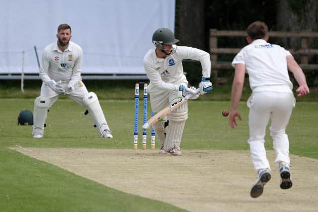 Scalby CC batsman Joe Davies hammered 140 as his Scalby CC team beat Folkton & Flixton CC by 181 runs on Saturday
Photos by Richard Ponter