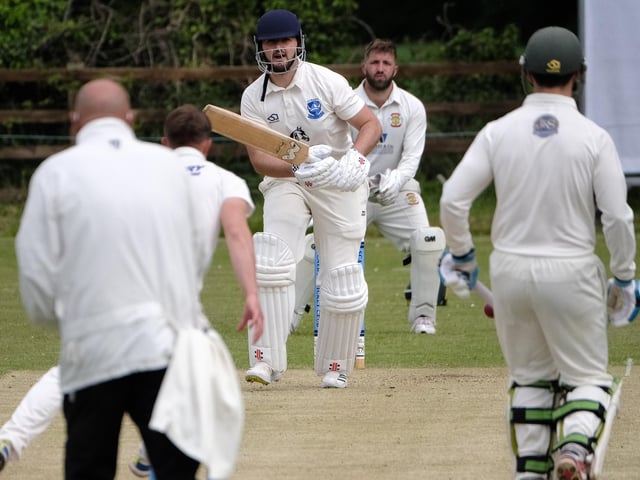 Scalby batter Brett Cunningham in batting action on his way to a sparkling 160