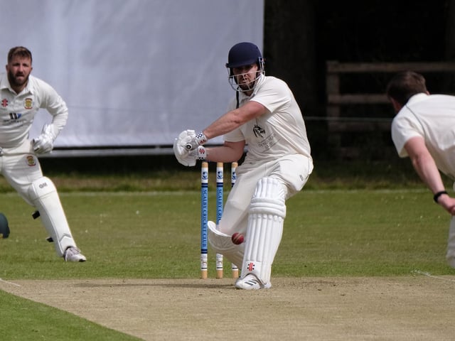 Scalby batter Brett Cunningham gets ready to hit out against Folkton & Flixton 2nds