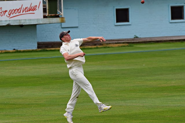 Scarborough CC youngster Hayden Williamson in fielding action