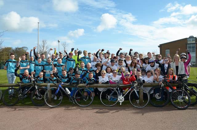 This excellent photograph, taken by Paul Atkinson, shows participants ahead of Headlands School’s Le Tour de Bridlington sponsored bike ride in 2015. Do you recognise any of the people in the picture? (pa1518-18c)