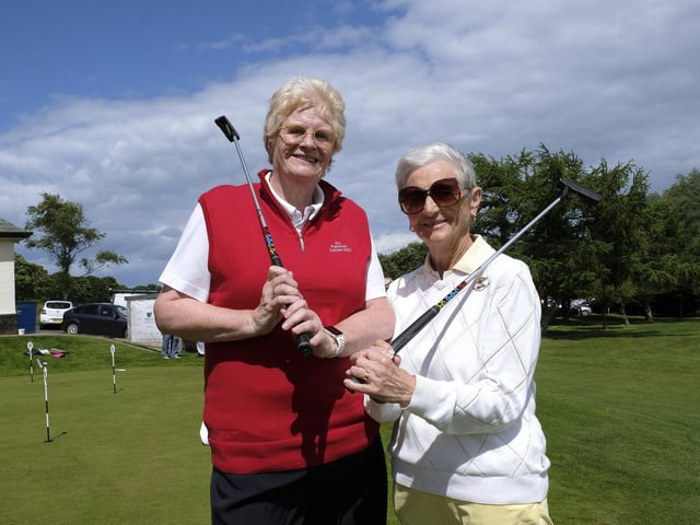 South Cliff Golf Club Lady Vice Captain Alison Lockwood and Captain Gloria Pickering