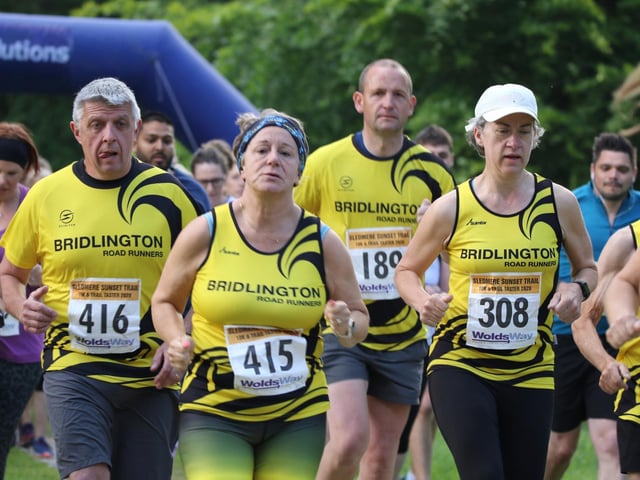 A quartet of Bridlington Road Runners at Sledmere Sunset Trail 10k race