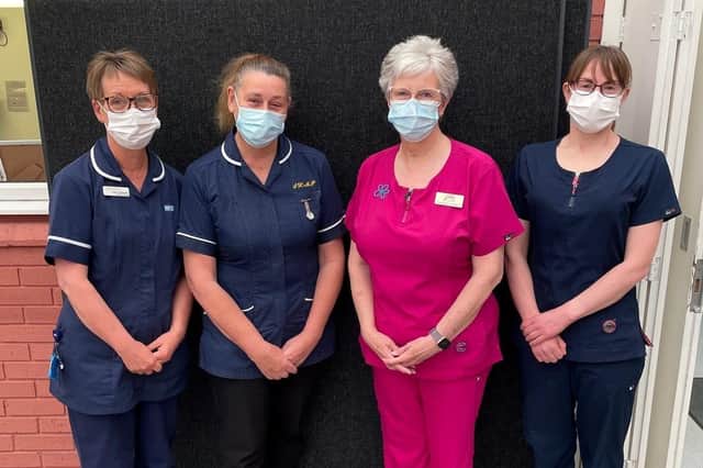 Nurses Helen Templeman (Humber Primary Care), Janice Wilford (Practice 1), and Alison Johnson and Miriam Ireland (Practice 3). Photo submitted