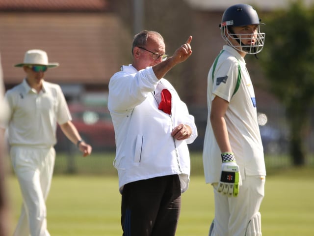 The umpires delivers his verdict to a Bridlington 3rds batsman