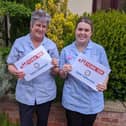 Marie Couch and Aimee Millward promote the York 10K race.