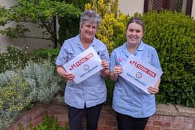 Marie Couch and Aimee Millward promote the York 10K race.