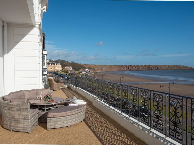 Sunbeds....tables and chairs.....the apartment terrace has room to accommodate varied options.