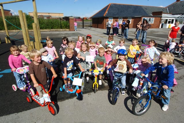West Cliff Primary School takes part in a sponsored pedal push for Childline.