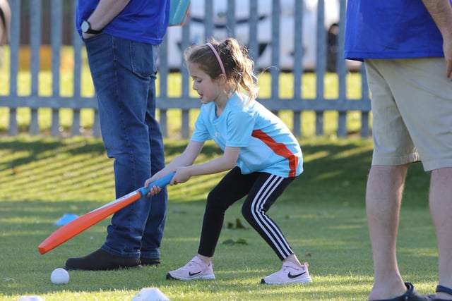 An All Stars cricketer gets to grips with one of the fun games