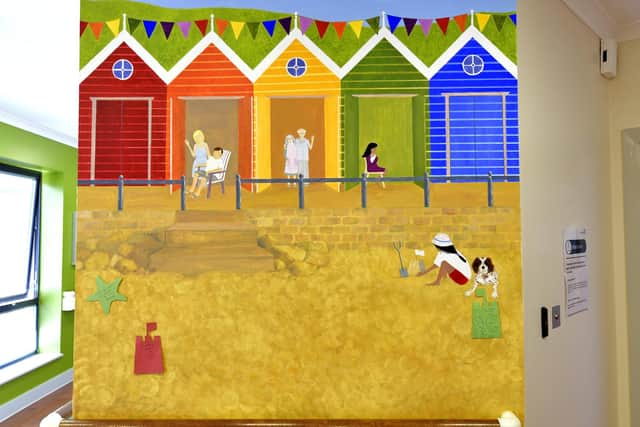 It’s hoped that patients will write their farewell messages on paper kites, seashells, candy floss, buckets, spades, beach balls, crabs and many more so the mural becomes interactive.