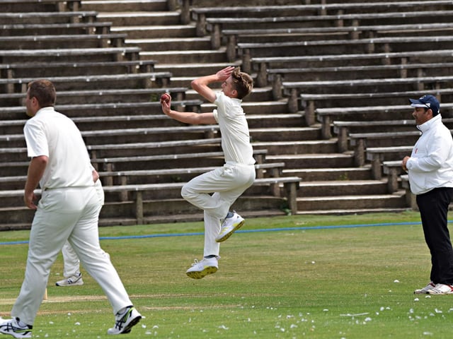 South Holderness skipper Luke Ingram bowling