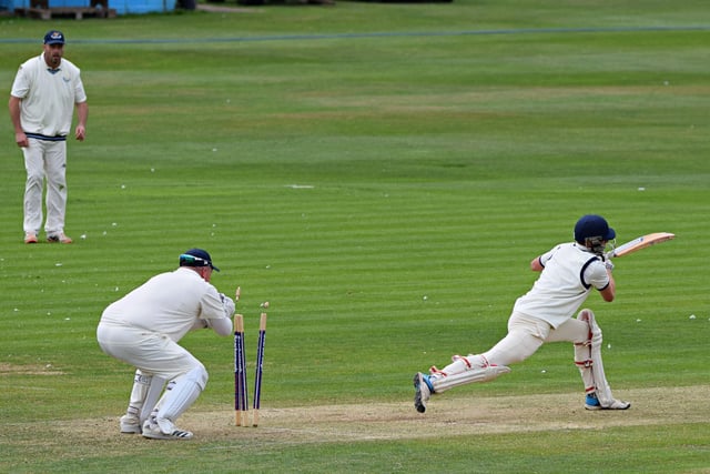 A great stumping from South Holderness keeper James Walkley