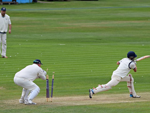 A great stumping from South Holderness keeper James Walkley