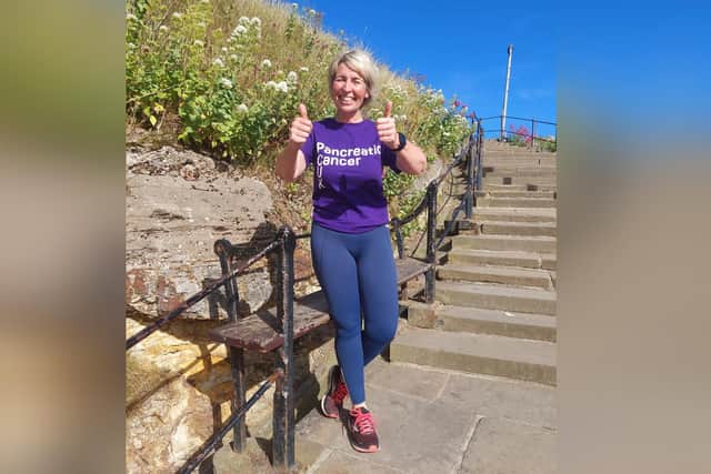 Julia Jackson will go up and down Whitby's 199 Steps 44 times to help the charity Pancreatic Cancer UK.