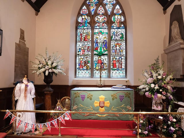 St Laurence's Church Flower Show: The alter display.