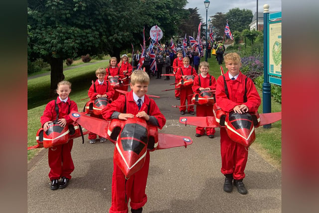 The Red Arrows of Stakesby Primary Academy.